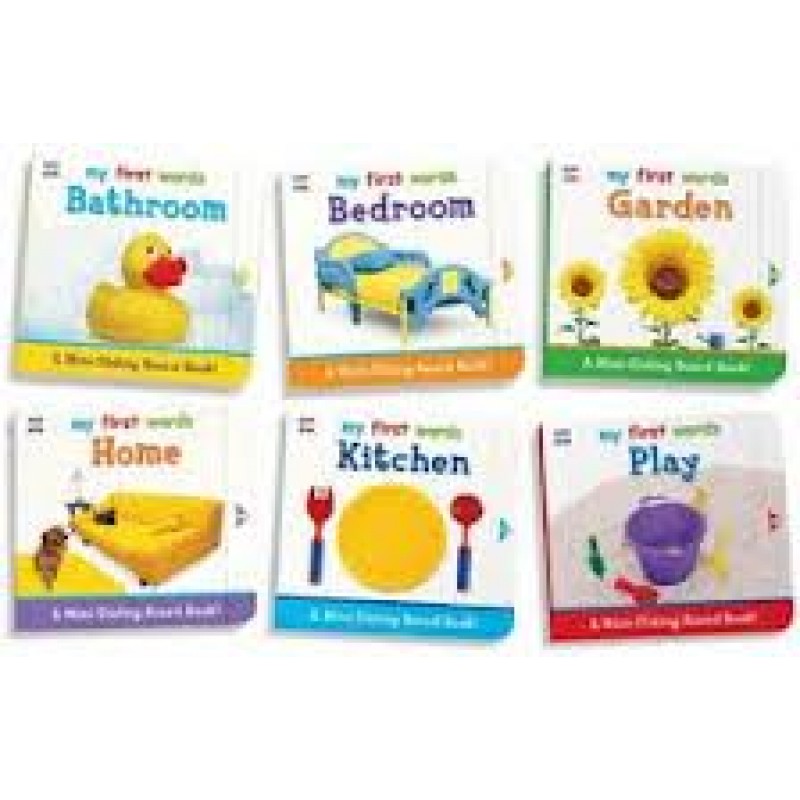 6 MINI SLIDING BOARD BOOKS (INCLUDES 6 BOARD BOOKS WITH SLIDING PAGES)